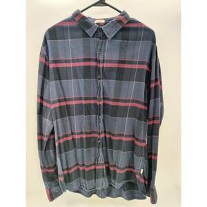JULIAN & MARK‎ Plaid Long Sleeve Button Up Shirt Men's XL Stretch Blue Red Black